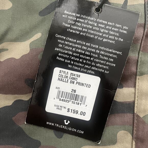 NWT True Religion (26) Camo Pants - Picture 6 of 8